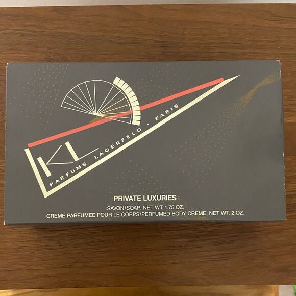 Karl Lagerfeld Private Luxuries Soap 1.75 oz Perfumed Body Cream 2 oz Gift Set - Picture 1 of 13